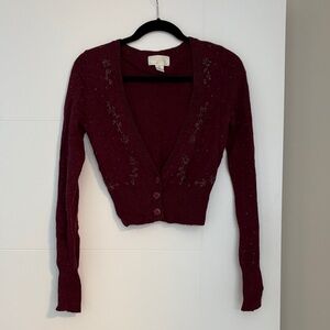 American Eagle Outfitters Deep Red Cardigan